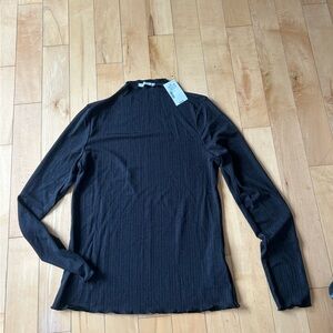 Ricki's Black Ribbed Long Sleeve Blouse